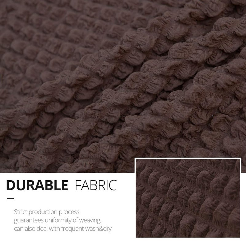 NICEEC Sofa Slipcover Brown Sofa Cover 1 Piece Easy Fitted Sofa Couch Cover Universal High Stretch Durable Furniture Protector with Skirt Country Style (3 Seater Chocolate Brown) - Image 5